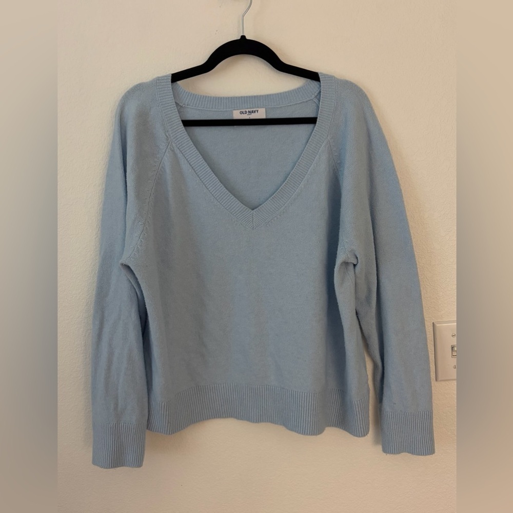 Old Navy Women's Light Blue V Neck Sweater SZ Large